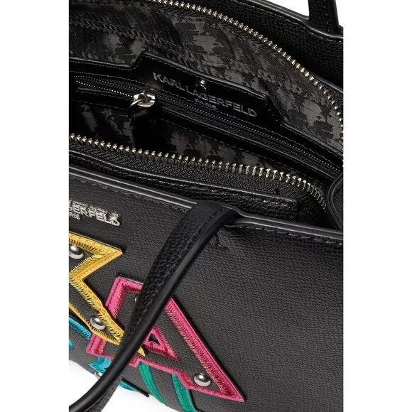 Lightweight Maybelle Satchel in Black/Fire Multi - Essential for Spring Wardrobe